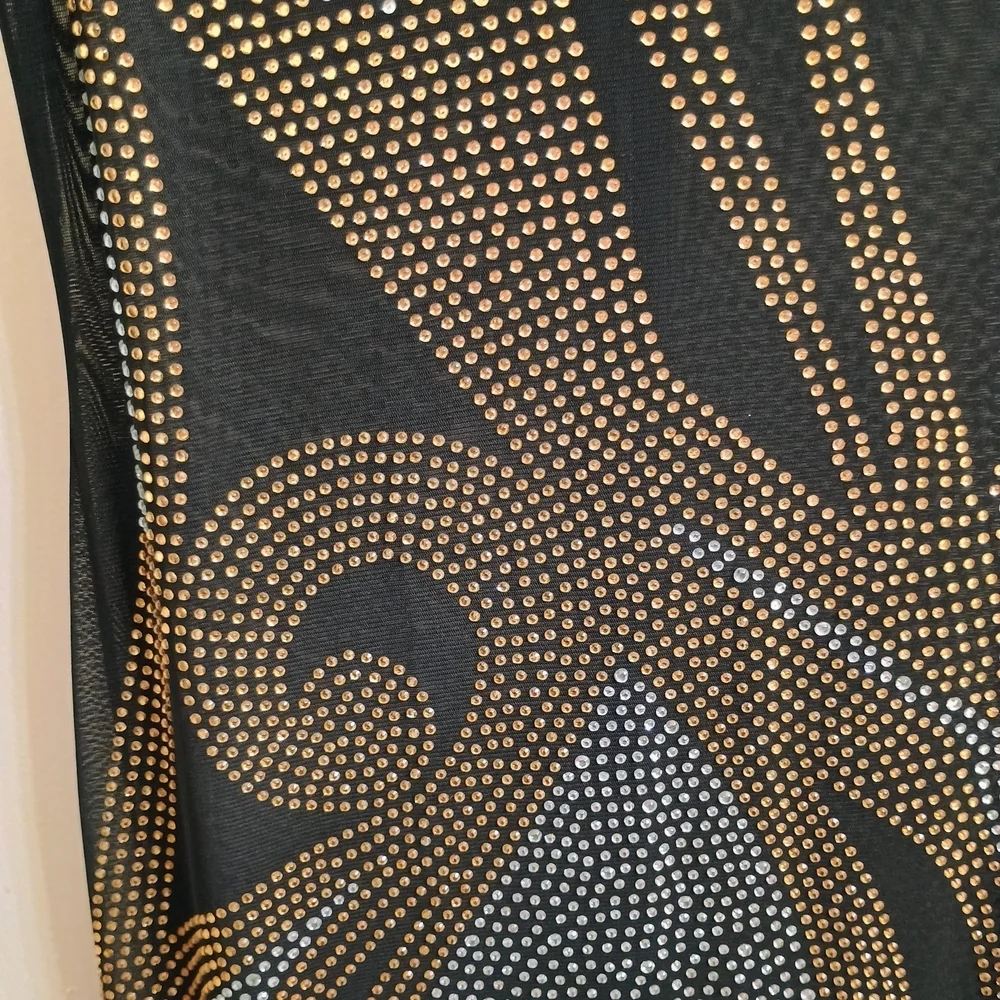 Black and Gold Asymmetrical Bodycon Dress